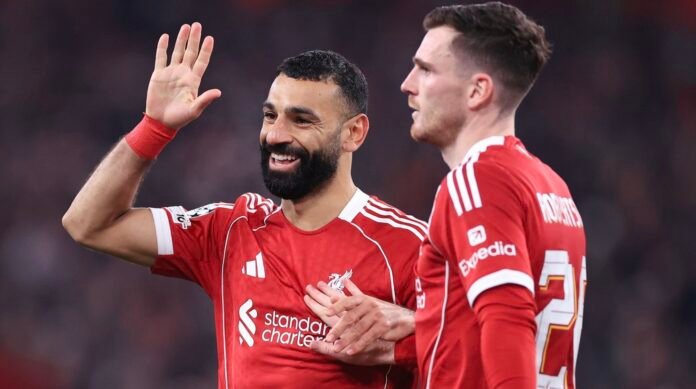Mo Salah and Andy Robertson at Liverpool